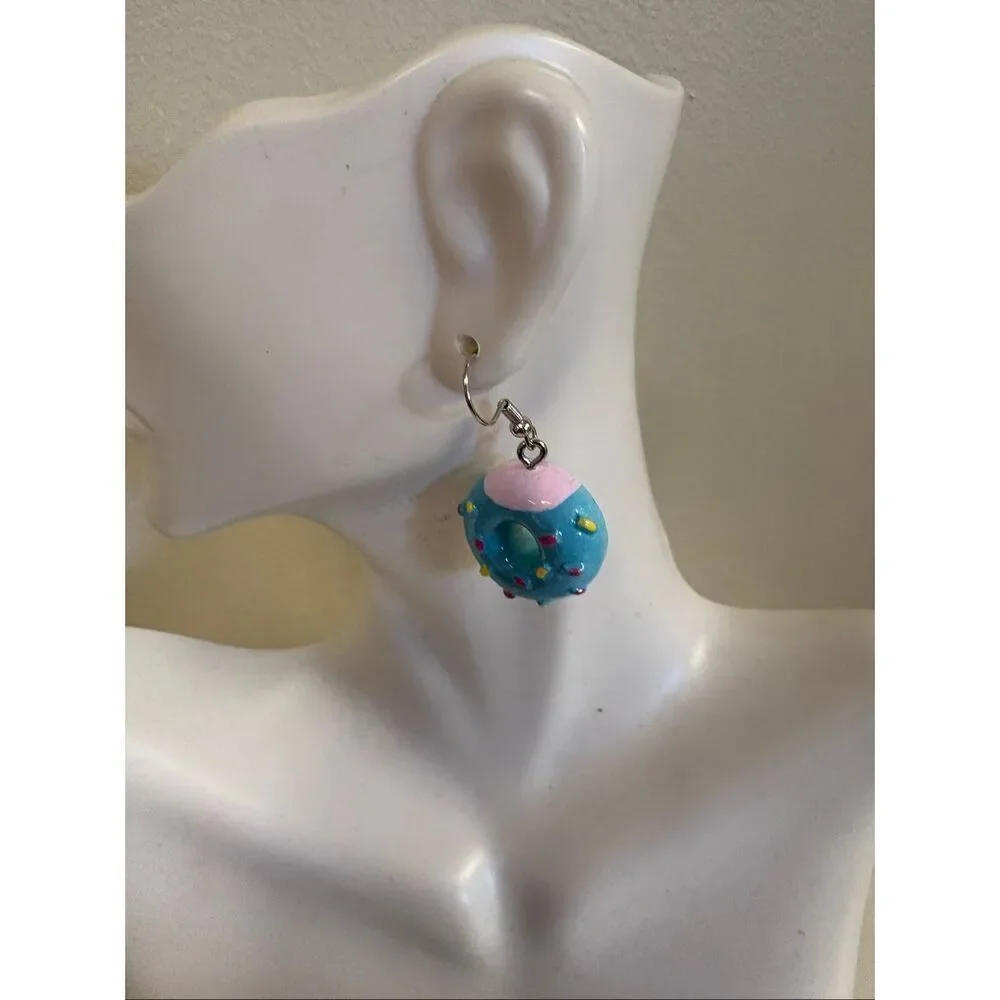 Frosted donut statement earrings